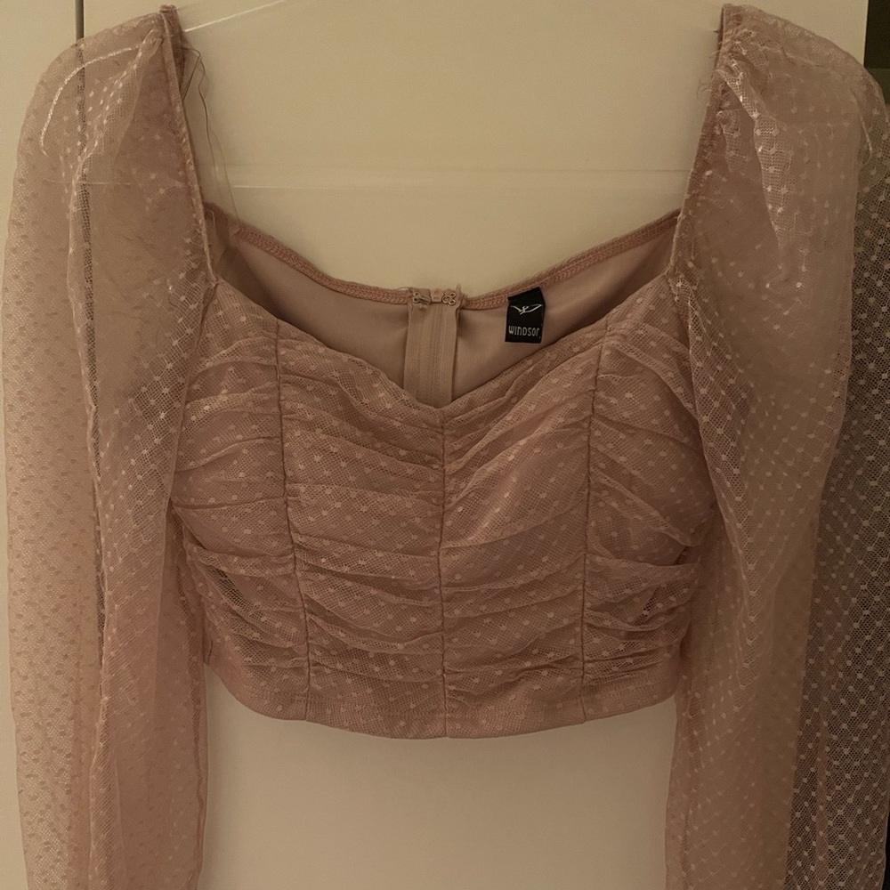 Windsor Mesh pink crop top